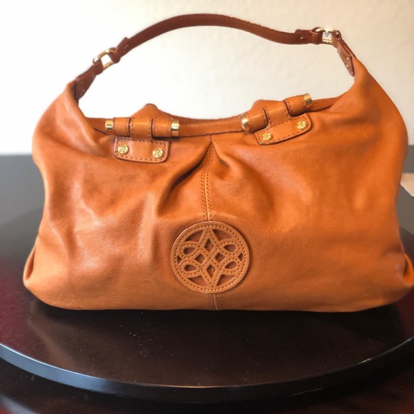 Antonio Melani Camel and gold 3 strap handbag - Picture 3 of 5